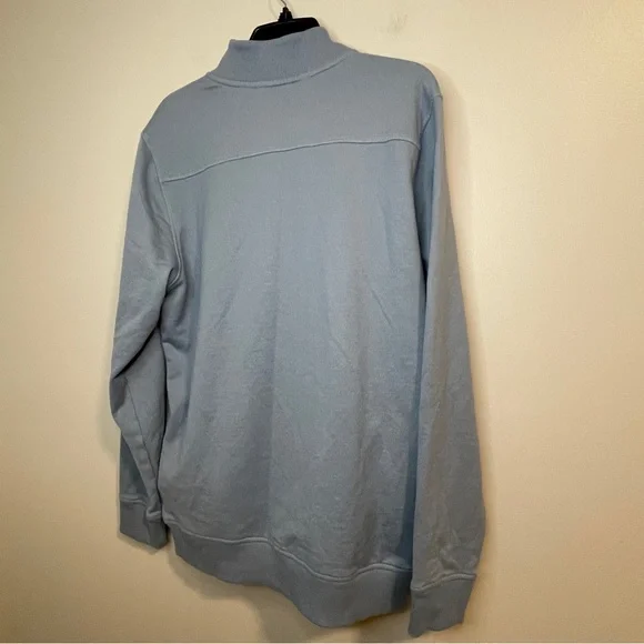 Travis Mathew Light Blue Cloud Quarter Zip Crewneck Sweater